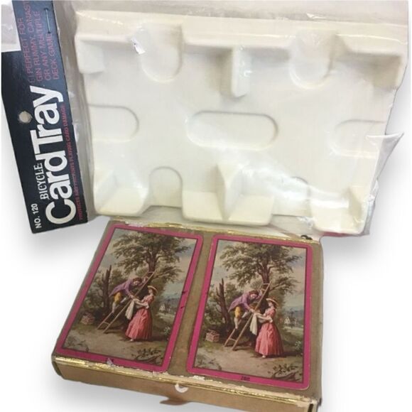 Congress Boxed Bridge Set Vintage Bridge Score Pad Book Bicycle Card Tray Bundle - Picture 3 of 16